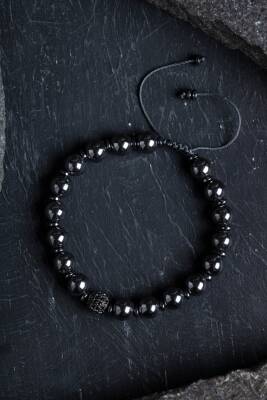 Sertifikalı Hematit Zirkon Aparatlı Doğal Taş Makrome Bileklik (SK:151) - 4