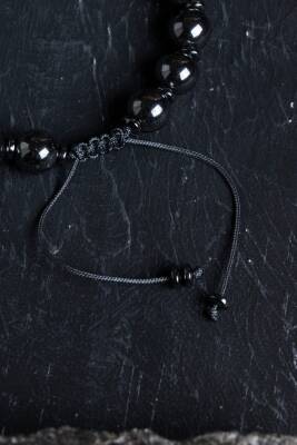 Sertifikalı Hematit Zirkon Aparatlı Doğal Taş Makrome Bileklik (SK:151) - 5