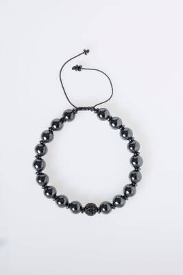 Sertifikalı Hematit Zirkon Aparatlı Doğal Taş Makrome Bileklik (SK:151) - 6