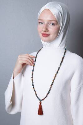 Sertifikalı Hint Akik Elmas Kesim Fasetli Doğal Taş Tesbih Kolye 99luk - 8mm (SK:412) - Osmanlı Doğal Taş