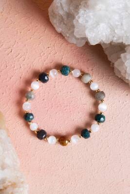 Sertifikalı Hint Akik, Selenit Doğal Taş Bileklik (SK:088) - Osmanlı Doğal Taş