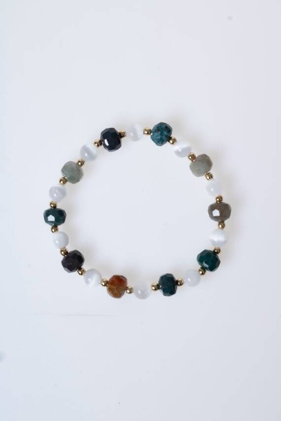 Sertifikalı Hint Akik, Selenit Doğal Taş Bileklik (SK:088) - 6