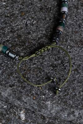 Sertifikalı Hint Akik ve Hematit Doğal Taş Makrome Bileklik (SK:158) - 4