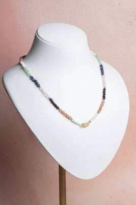 Sertifikalı İkizler Burcu Doğal Taş Kolye - Osmanlı Doğal Taş