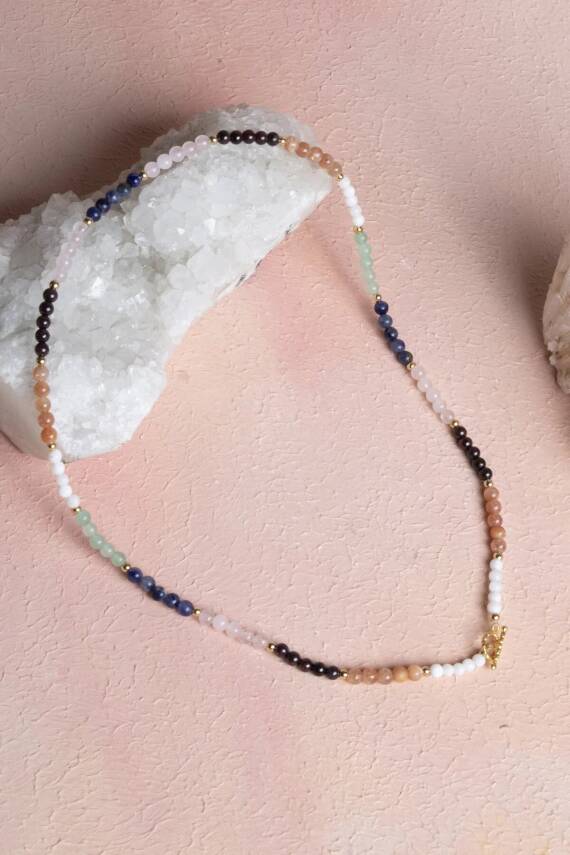 Sertifikalı İkizler Burcu Doğal Taş Kolye - 3