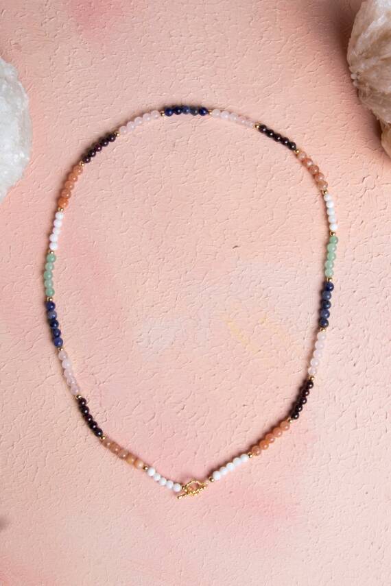 Sertifikalı İkizler Burcu Doğal Taş Kolye - 3