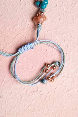 Sertifikalı İkizler Burcu Doğal Taş Makrome Bileklik - 3