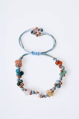 Sertifikalı İkizler Burcu Doğal Taş Makrome Bileklik - 5