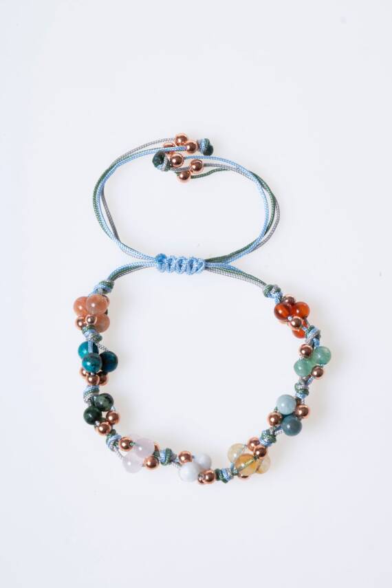 Sertifikalı İkizler Burcu Doğal Taş Makrome Bileklik - 5