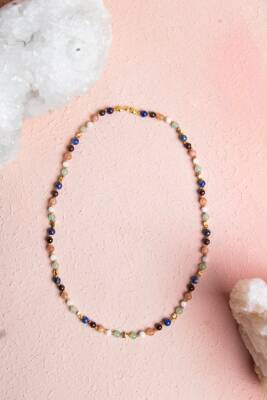 Sertifikalı İkizler Burcu Gümüş Yıldızlı Doğal Taş Kolye - Osmanlı Doğal Taş