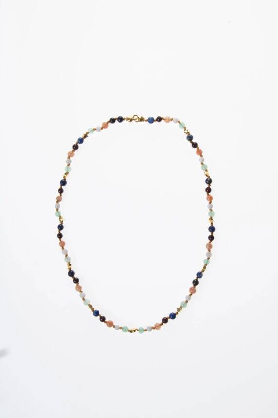 Sertifikalı İkizler Burcu Gümüş Yıldızlı Doğal Taş Kolye - 4