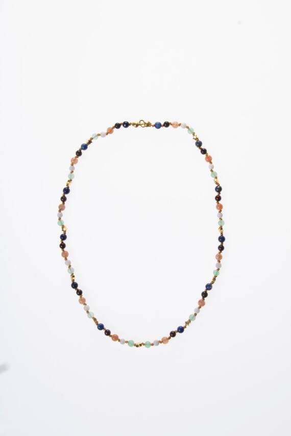 Sertifikalı İkizler Burcu Gümüş Yıldızlı Doğal Taş Kolye - 3