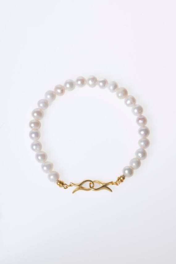 Sertifikalı İnci Gümüş Kapama Doğal Taş Bileklik (SK:053) - 6