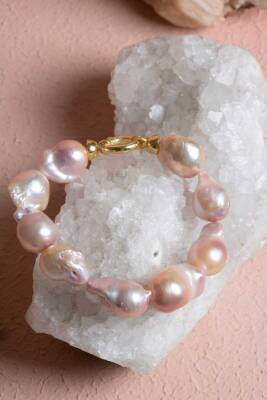 Sertifikalı İnci Gümüş Kapama Doğal Taş Bileklik (SK375) - 3