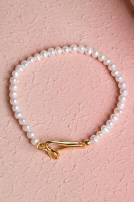 Sertifikalı İnci Gümüş Kapama Doğal Taş Bileklik (SK:381) - Osmanlı Doğal Taş