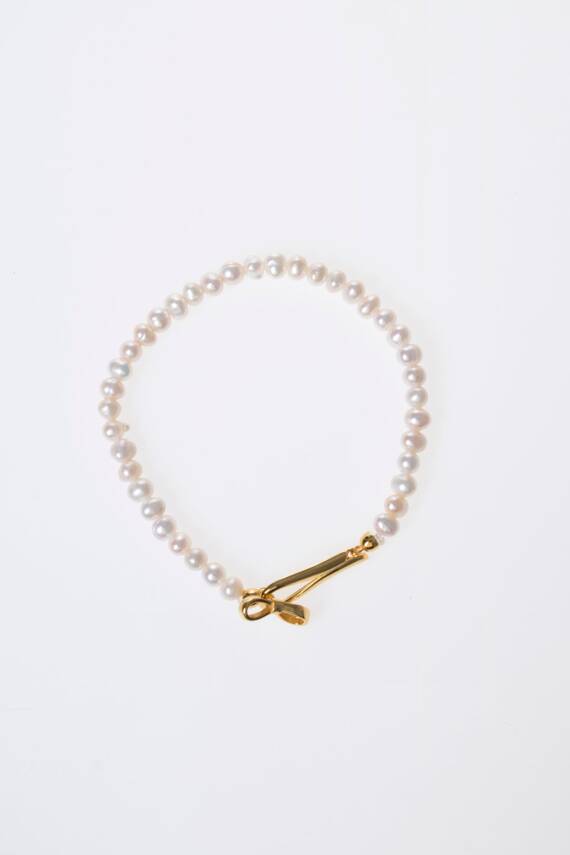 Sertifikalı İnci Gümüş Kapama Doğal Taş Bileklik (SK:381) - 5