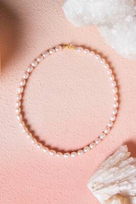 Sertifikalı İnci Gümüş Kapama Doğal Taş Kolye (SK:048) - Osmanlı Doğal Taş