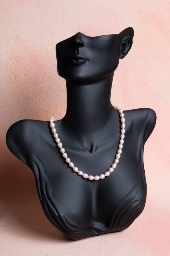 Sertifikalı İnci Gümüş Kapama Doğal Taş Kolye (SK:048) - 3