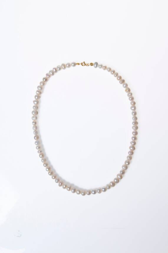 Sertifikalı İnci Gümüş Kapama Doğal Taş Kolye (SK:049) - 6