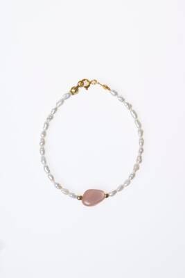 Sertifikalı İnci, Güneş Taşı Gümüş Kapama Doğal Taş Bileklik (SK:064) - 6