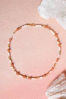 Sertifikalı İnci, Güneş Taşı, Hematit Doğal Taş Kolye (SK:024) - Osmanlı Doğal Taş