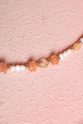 Sertifikalı İnci, Güneş Taşı, Hematit Doğal Taş Kolye (SK:024) - 5