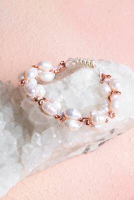 Sertifikalı İnci, Hematit Doğal Taş Bileklik - 4