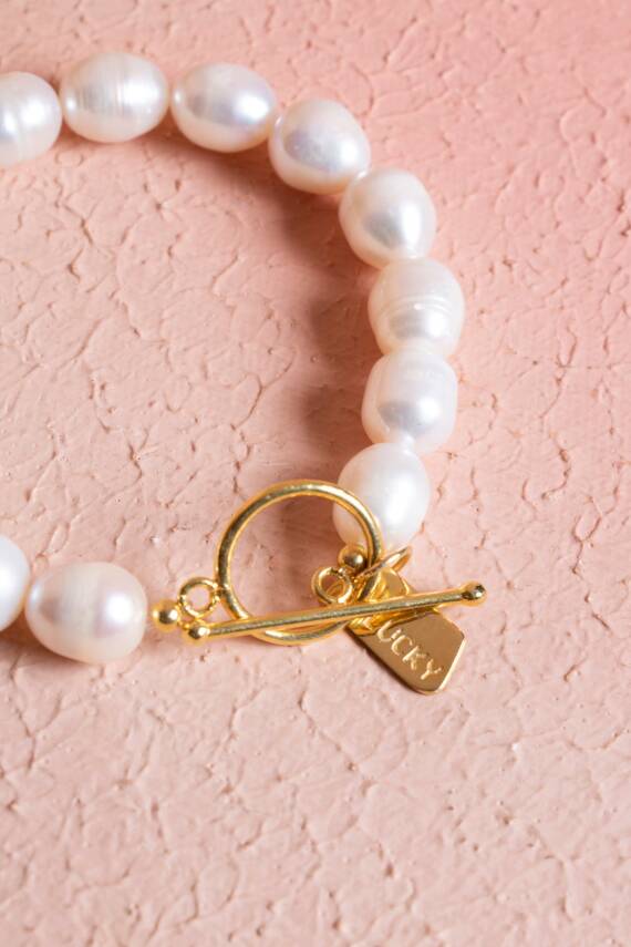 Sertifikalı İnci & Kelebek Figürlü Gümüş Aparatlı Doğal Taş Bileklik (SK:052) - 3