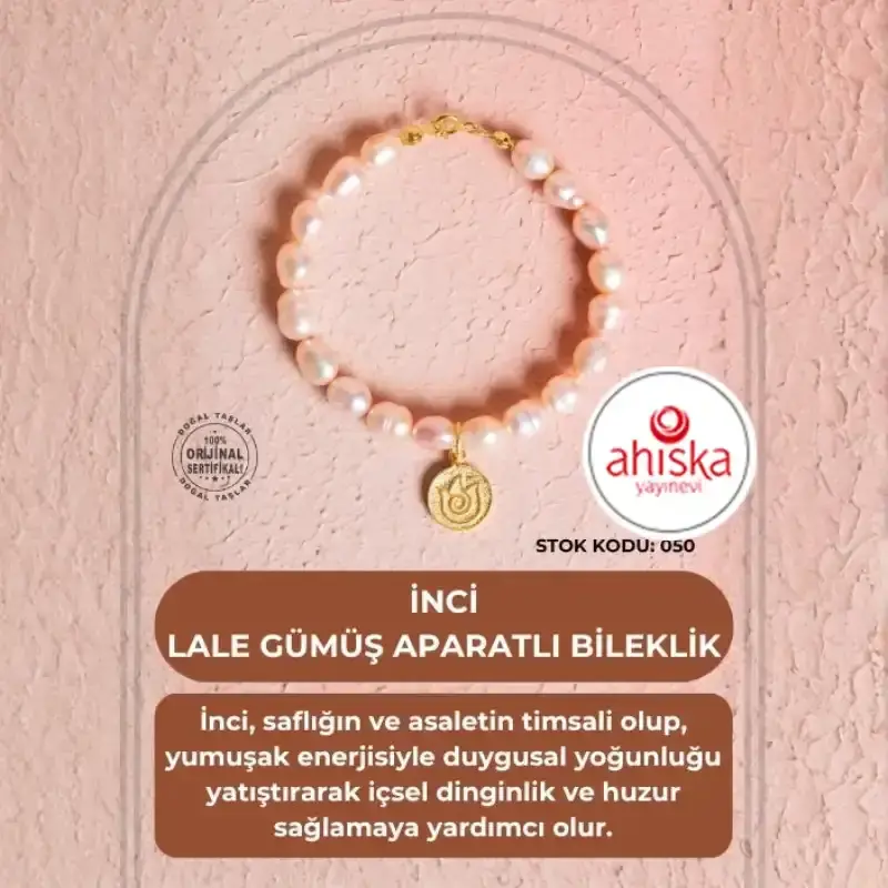 Sertifikalı İnci Lale Gümüş Aparatlı Doğal Taş Bileklik (SK050) - 2