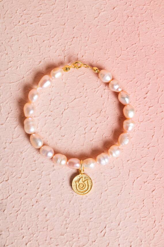 Sertifikalı İnci Lale Gümüş Aparatlı Doğal Taş Bileklik (SK:050) - 1