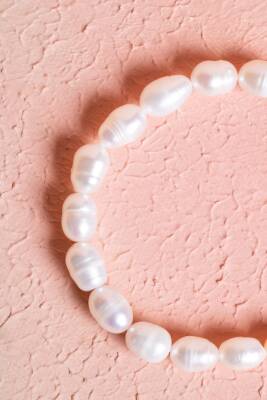 Sertifikalı İnci Misinalı Gümüş Aparatlı Doğal Taş Bileklik (SK:055) - 4