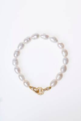 Sertifikalı İnci Misinalı Gümüş Aparatlı Doğal Taş Bileklik (SK:055) - 6