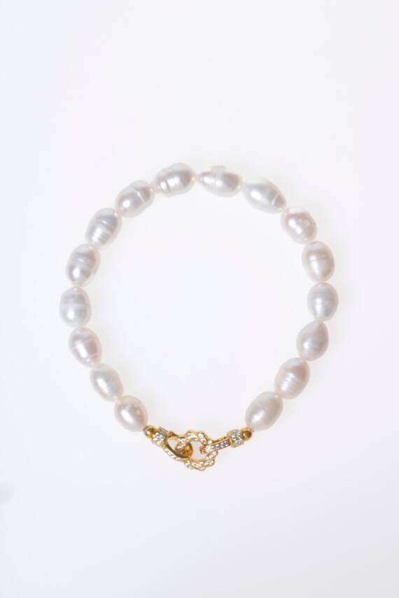 Sertifikalı İnci Misinalı Gümüş Aparatlı Doğal Taş Bileklik (SK:055) - 6