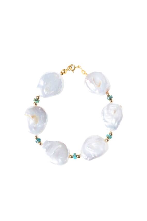 Sertifikalı İnci, Turkuaz Doğal Taş Bileklik - 5