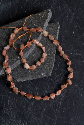 Sertifikalı İnci ve Hematit Doğaltaş Kolye - 2