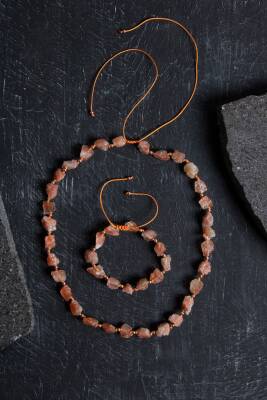 Sertifikalı İnci ve Hematit Doğaltaş Kolye - 4