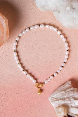 Sertifikalı İnci, Yeşim Gümüş Aparatlı Doğal Taş Kolye (SK:022) - Osmanlı Doğal Taş