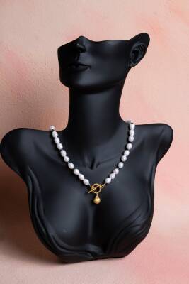 Sertifikalı İnci, Yeşim Gümüş Aparatlı Doğal Taş Kolye (SK:022) - 3