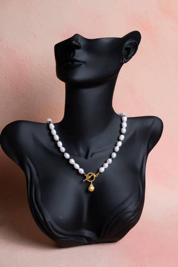 Sertifikalı İnci, Yeşim Gümüş Aparatlı Doğal Taş Kolye (SK:022) - 3