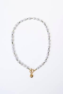 Sertifikalı İnci, Yeşim Gümüş Aparatlı Doğal Taş Kolye (SK:022) - 6