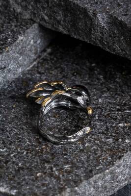 Sertifikalı İridyumlu Granat Lal Özel Tasarım Gümüş Yüzük (SK:001) - 5