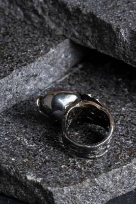 Sertifikalı İridyumlu Gümüş İnci Özel Tasarım Yüzük (Kadın) - 4