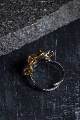 Sertifikalı İridyumlu Özel Tasarım Ametist Gümüş Yüzük - 4