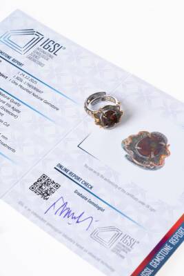 Sertifikalı İridyumlu Özel Tasarım Gümüş Akik Yüzük (S.K.296) - Osmanlı Doğal Taş