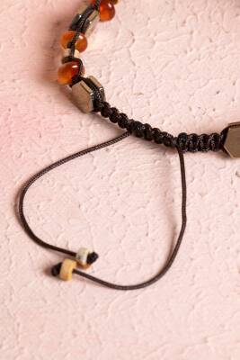 Sertifikalı Jasper, Hematit, Akik Doğal Taş Makrome Bileklik (SK:078) - 4