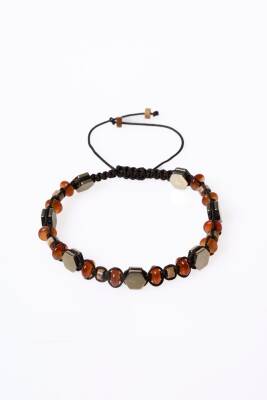 Sertifikalı Jasper, Hematit, Akik Doğal Taş Makrome Bileklik (SK:078) - 6