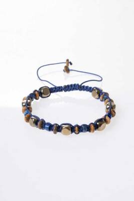 Sertifikalı Jasper, Lapis Lazuli, Hematit Doğal Taş Makrome Bileklik (SK364) - 5