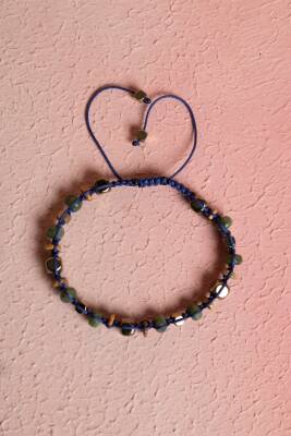 Sertifikalı Jasper, Yeşim, Hematit Doğal Taş Makrome Bileklik (SK:069) - Osmanlı Doğal Taş