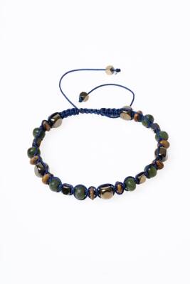 Sertifikalı Jasper, Yeşim, Hematit Doğal Taş Makrome Bileklik (SK:069) - 6