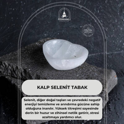 Sertifikalı Kalp Selenit Tabak - 2
